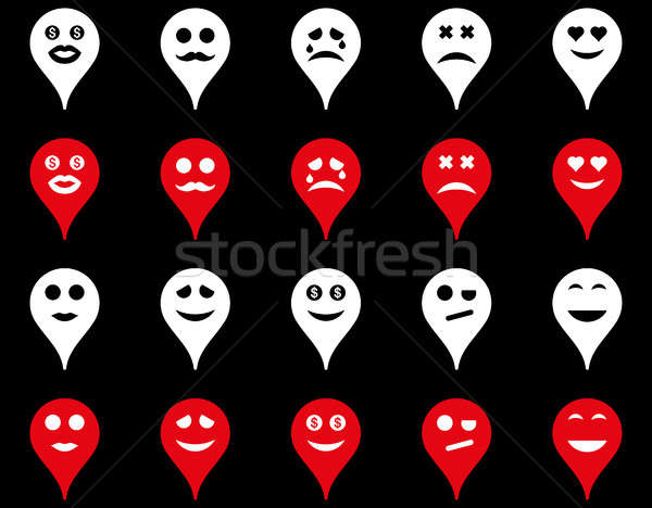 Stock photo: Emotion map marker icons