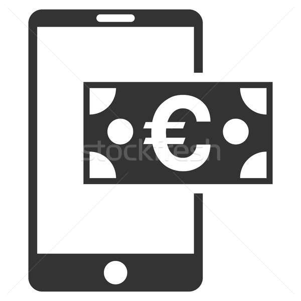 Euro Mobile Cash Flat Raster Icon Stock photo © ahasoft