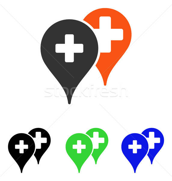 Medical Map Markers Flat Vector Icon Stock photo © ahasoft