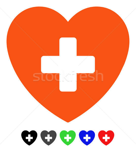 Kardiologie Symbol Vektor Piktogramm Farbe Stock foto © ahasoft