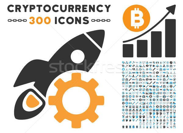 Razzo sviluppo icona bitcoin Smart contratto Foto d'archivio © ahasoft