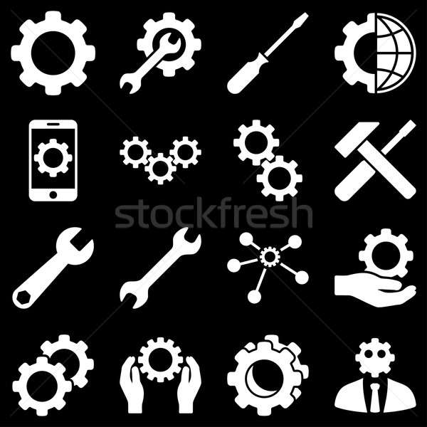 Optiuni serviciu Unelte stil simboluri Imagine de stoc © ahasoft
