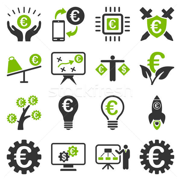 Euro banking business and service tools icons Stock photo © ahasoft