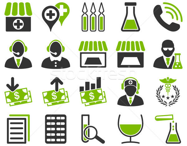 Médicos iconos estilo eco Foto stock © ahasoft