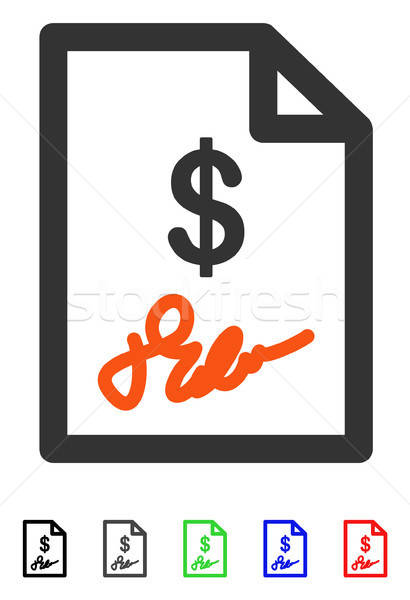 Stock photo: Signed Invoice Flat Icon
