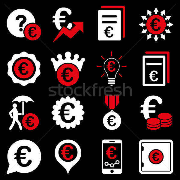 Euro bancaire business dienst tools iconen Stockfoto © ahasoft