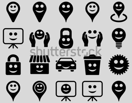 инструменты передач улыбается иконки набор стиль Сток-фото © ahasoft
