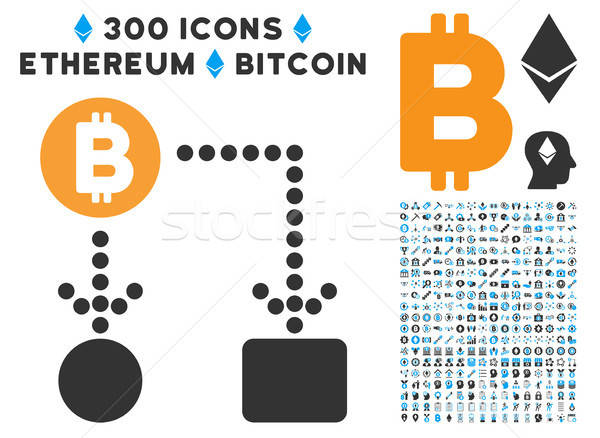 Bitcoin ikona kolekcja smart umowy projektu Zdjęcia stock © ahasoft