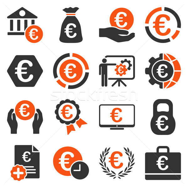 Euro bankügylet üzlet szolgáltatás szerszámok ikonok Stock fotó © ahasoft