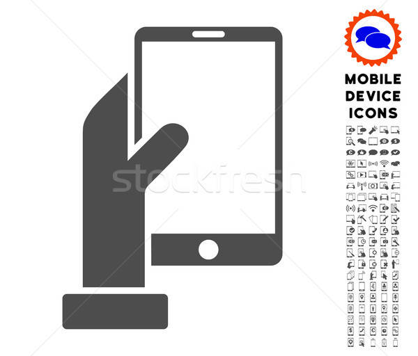 Hand Smartphone Symbol Handy Piktogramm Vektor Grafiken C Ahasoft Stockfresh
