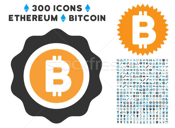 Bitcoin Seal Flat Icon with Stock photo © ahasoft