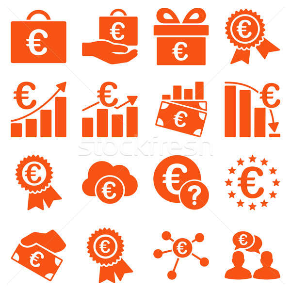 Euro bancaire business dienst tools iconen Stockfoto © ahasoft