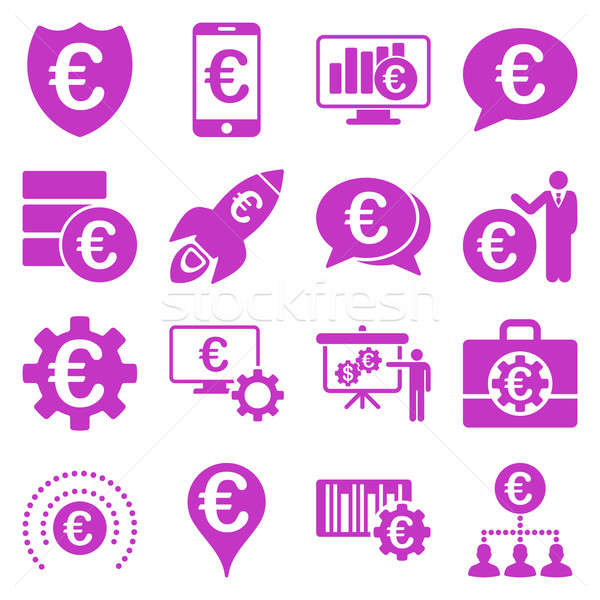 Euro bancaire business dienst tools iconen Stockfoto © ahasoft