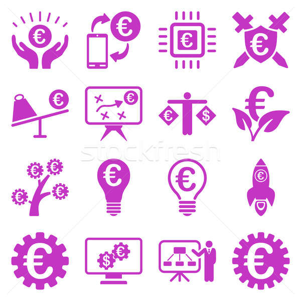 Euro banking business and service tools icons Stock photo © ahasoft