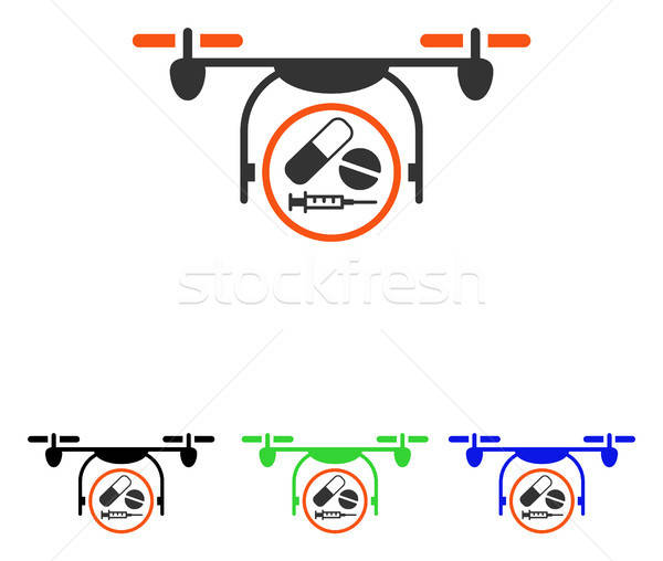 Medication Quadcopter Flat Vector Icon Stock photo © ahasoft