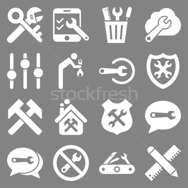 Optionen Service Werkzeuge Stil Symbole Stock foto © ahasoft