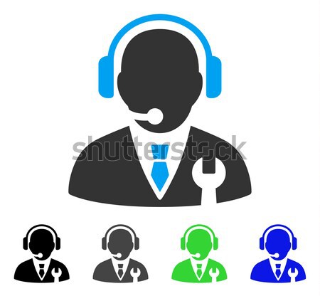 Call Center Worker Flat Vector Icon Stock photo © ahasoft