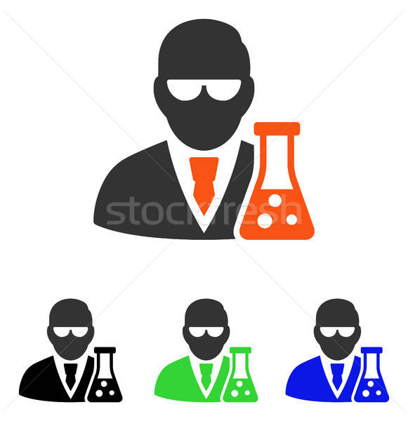 Scientist With Flask Flat Vector Icon Stock photo © ahasoft