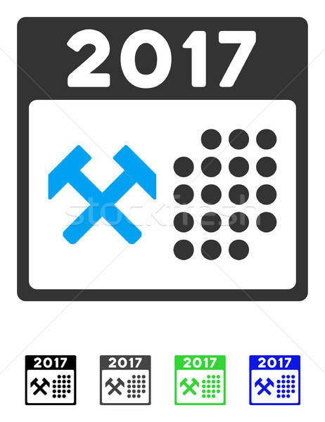 Stock photo: 2017 Calendar Working Day Flat Icon