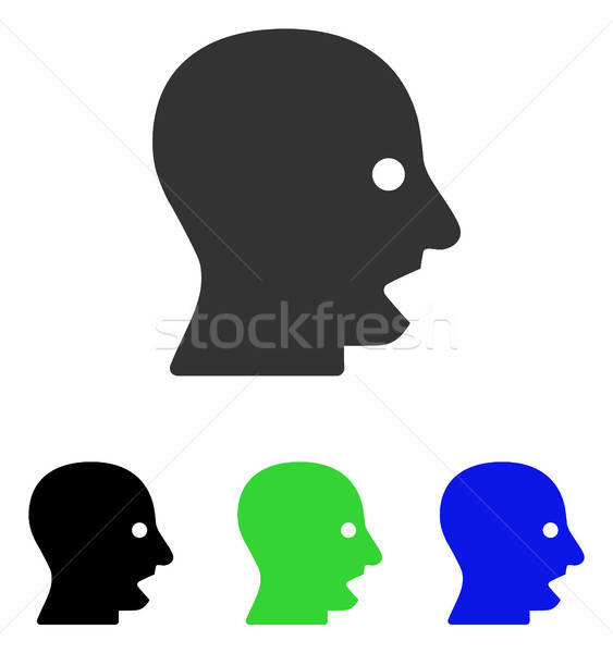 Shouting Head Flat Vector Icon Stock photo © ahasoft