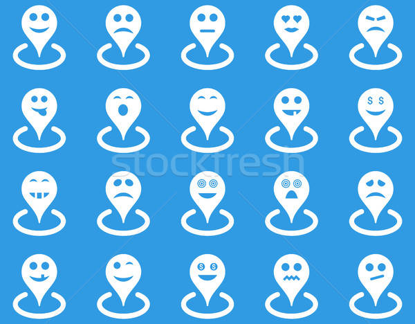 Smiled location icons Stock photo © ahasoft