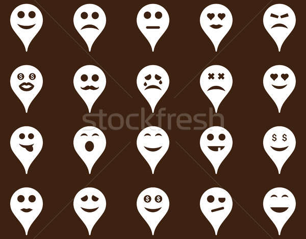 Emoción mapa marcador iconos establecer estilo Foto stock © ahasoft