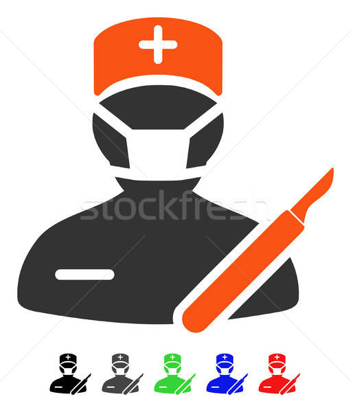 Chirurg icon vector gekleurd kleur zwarte Stockfoto © ahasoft
