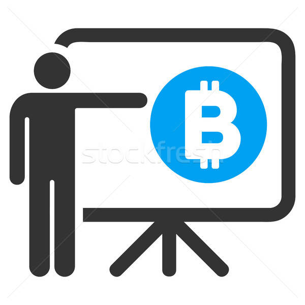 Bitcoin Lecture Board Flat Icon Stock photo © ahasoft