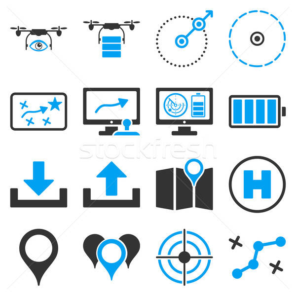 Drone control icon set Stock photo © ahasoft