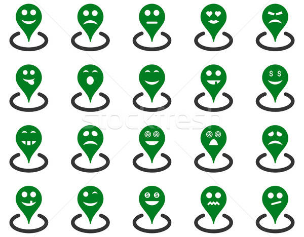 Smiled location icons Stock photo © ahasoft