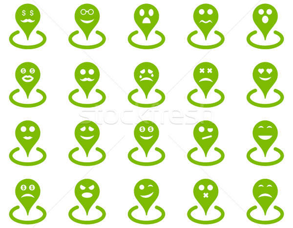 Smiled location icons Stock photo © ahasoft