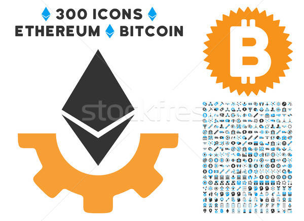 Ethereum Industry Gear Flat Icon with Stock photo © ahasoft