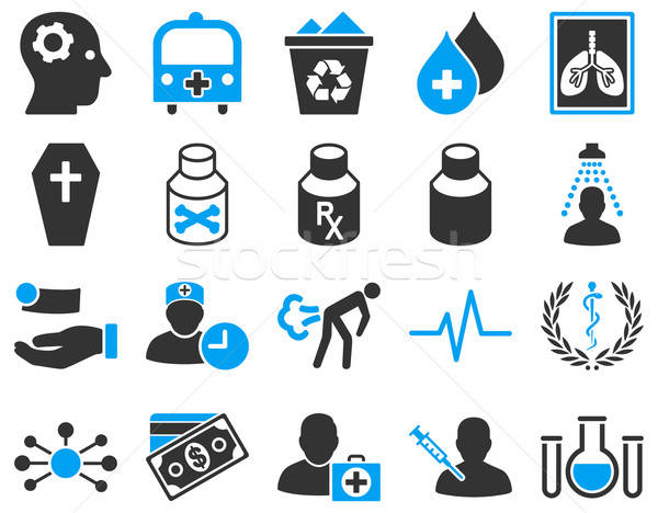 Medische iconen Blauw grijs Stockfoto © ahasoft
