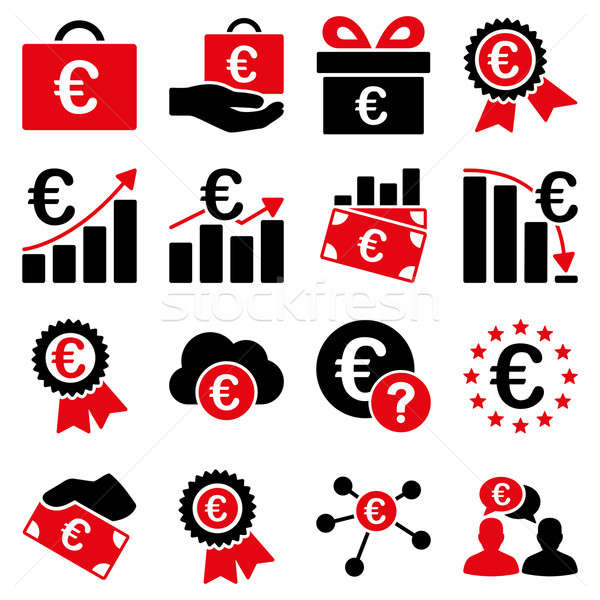 Euro bancaire business dienst tools iconen Stockfoto © ahasoft