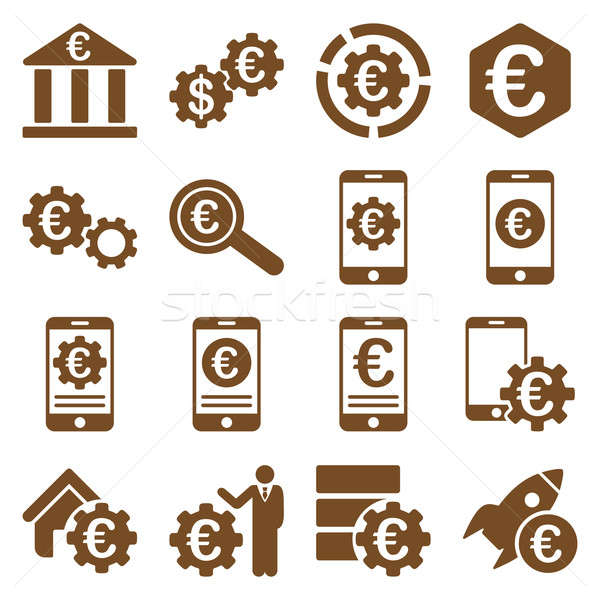 Foto stock: Euros · bancario · negocios · servicio · herramientas · iconos