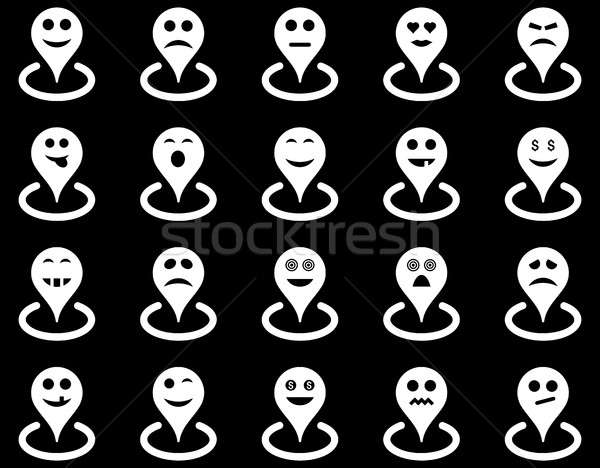 Smiled location icons Stock photo © ahasoft