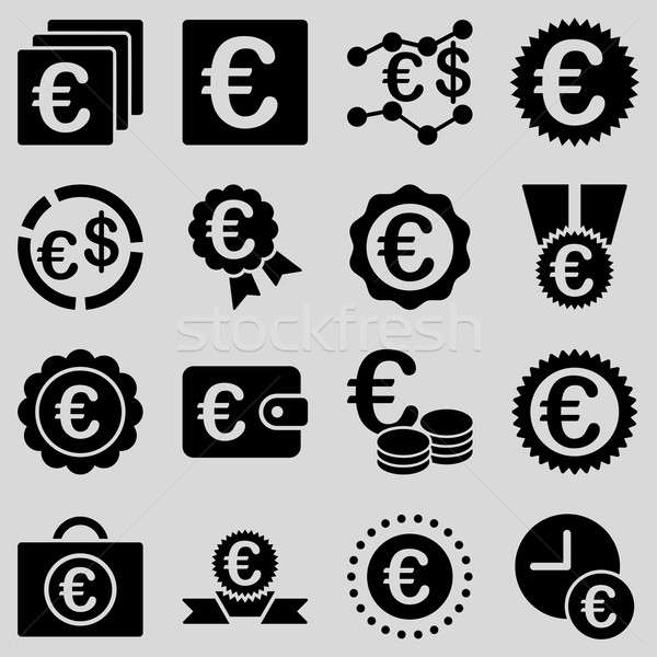 Euro bancário negócio serviço ferramentas ícones Foto stock © ahasoft