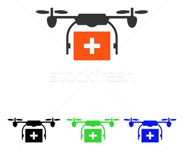 Medical Drone Shipment Flat Vector Icon Stock photo © ahasoft