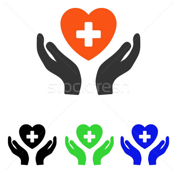 Cardiology Care Hands Flat Vector Icon Stock photo © ahasoft