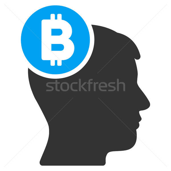 Сток-фото: Bitcoin · ума · голову · икона · применение · веб-дизайна