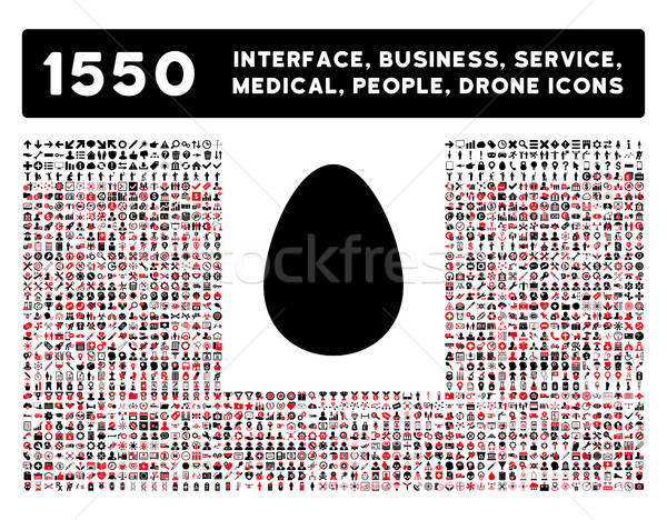 Stock photo: Egg Icon and More Interface, Business, Tools, People, Medical, Awards Flat Vector Icons