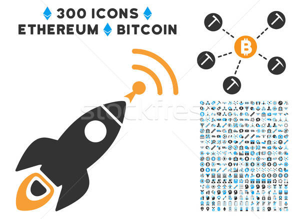 Stockfoto: Ruimte · raket · radio · vertaling · icon · bitcoin