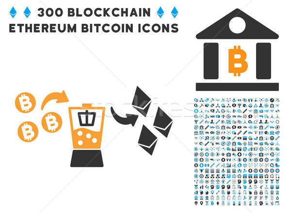 Bitcoin mixer icon smart contract symbolen Stockfoto © ahasoft