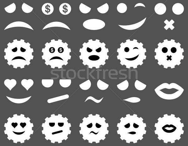 Tool, gear, smile, emotion icons Stock photo © ahasoft