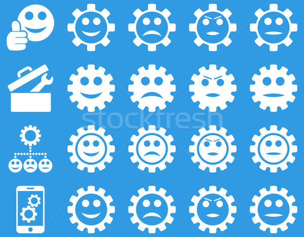 Narzędzia uśmiech narzędzi ikona wektora zestaw Zdjęcia stock © ahasoft