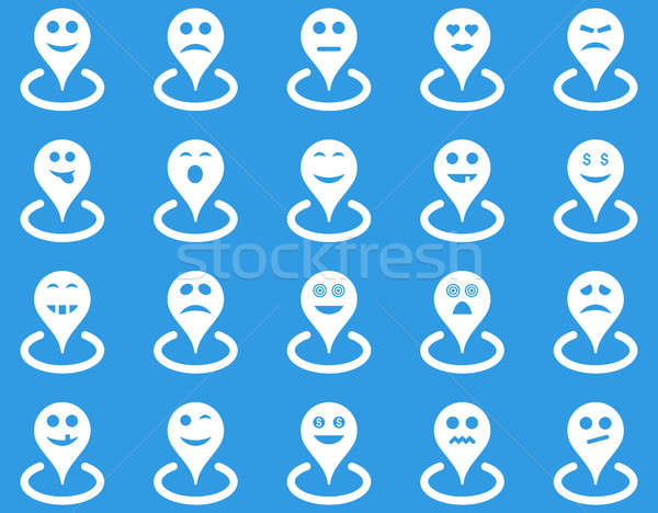 Smiled location icons Stock photo © ahasoft