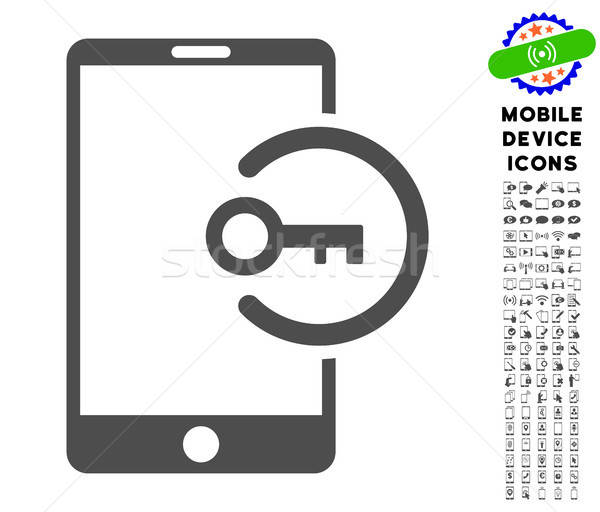 Key Login Smartphone Icon with Set Stock photo © ahasoft