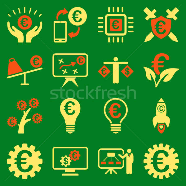 Euro banking business and service tools icons Stock photo © ahasoft