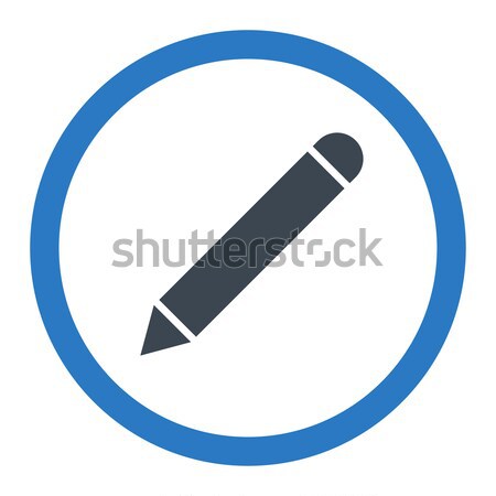 Pencil flat black color rounded vector icon Stock photo © ahasoft