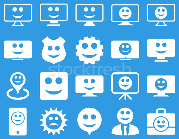 Tools, gears, smiles, dilspays icons. Stock photo © ahasoft